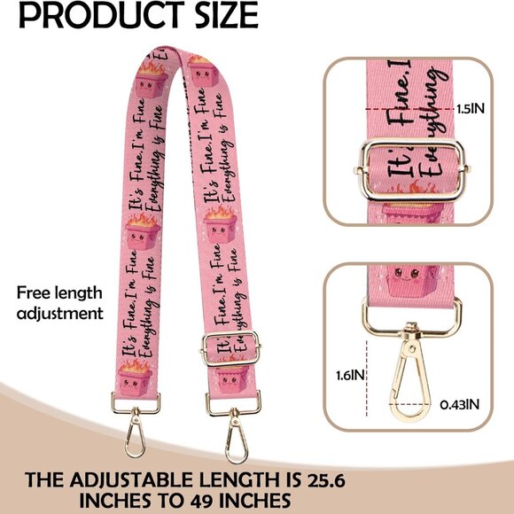 Durable Terylene Adjustable Purse Strap 1.5 inch for Unisex - Cute & Functional - Picture 2 of 7
